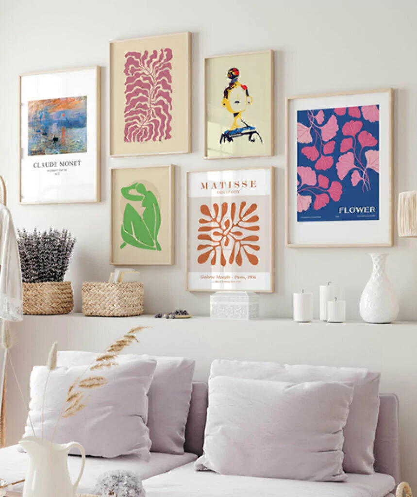 Mockup de quadros ambientados da marca Moderna 3.