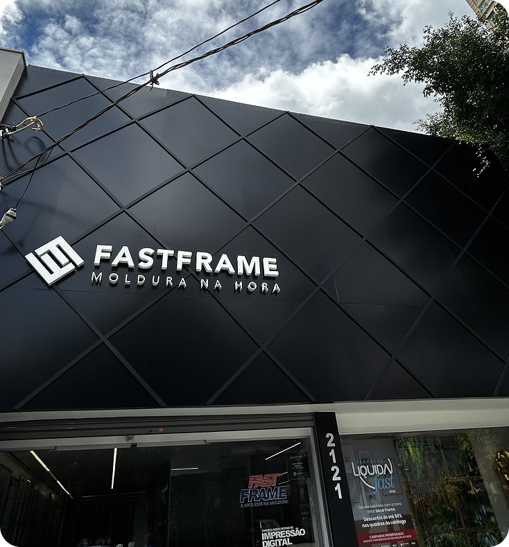 Foto da fachada nova da unidade fastframe gabriel